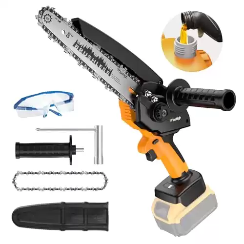 Cordless Mini Chainsaw For Dewalt 20V Max Battery, Mini Chainsaw 8inch With 2023 Upgrade Brushless Motor, Portable Electric Chainsaw For Tree Branches,Courtyard, Household And Garden (Tool Only)