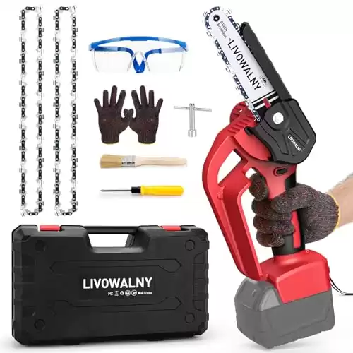 Mini chainsaw for Milwaukee m18 Battery: cordless electric chain saw - handheld 6 inch pruning tool（no battery）