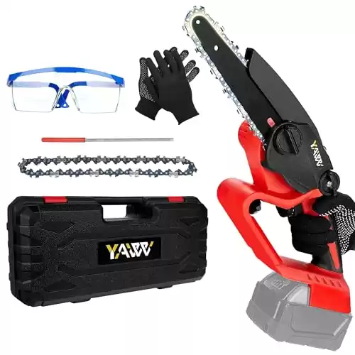 Mini Chainsaw for Milwaukee M18 Battery, 6 Inch Cordless Chain Saw with Brushless Motor and Security Lock, Battery Powered Mini Chainsaw with 2 Replacement Chains for Wood Cutting,Tree Trimming