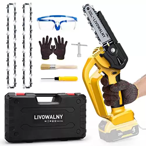 Mini chainsaw for DeWalt 20V battery: cordless electric chain saw – handheld 6 inch pruning tool（no battery）